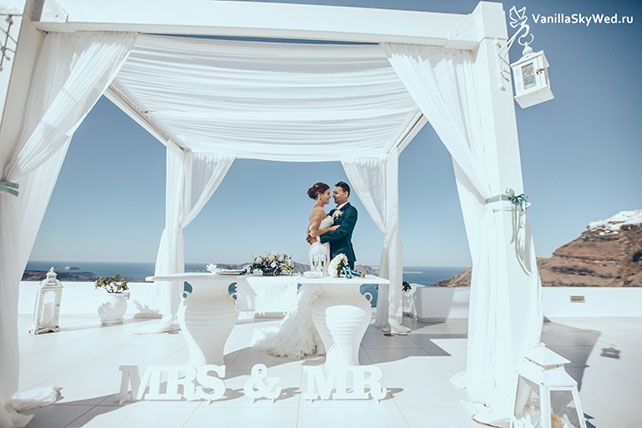 церемония бракосочетания на Санторини