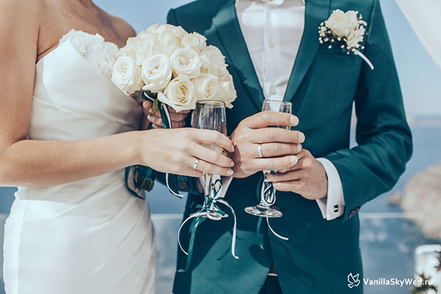 церемония бракосочетания на Санторини