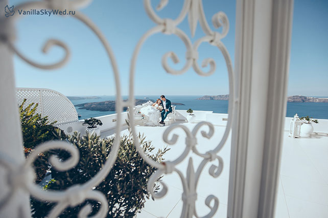 церемония бракосочетания на Санторини
