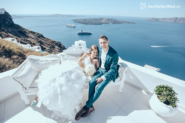 церемония бракосочетания на Санторини