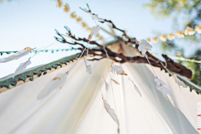 лесная свадьба в стиле бохо, декор церемонии