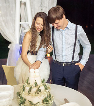 лесная свадьба в стиле бохо, сввадебный торт