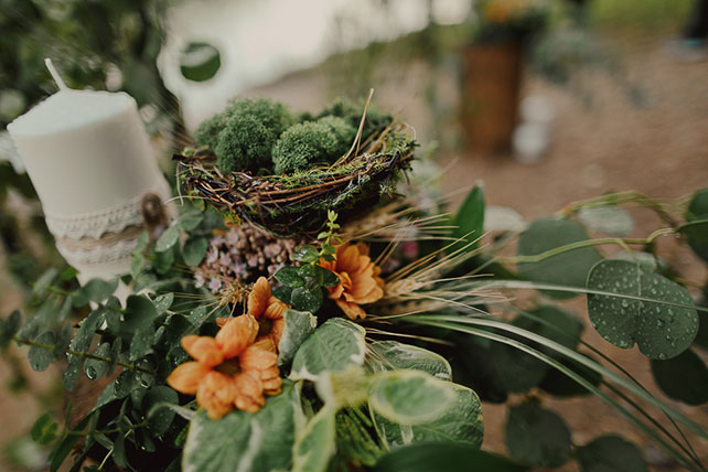 Свадьба в стиле эко-рустик, флористика, свечи