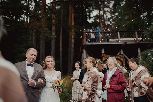 Свадьба в стиле эко-рустик, церемония