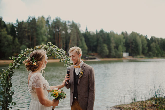 Свадьба в стиле эко-рустик, церемония