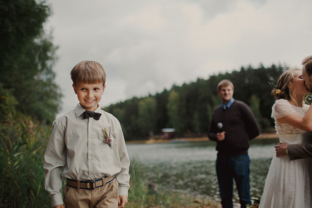 Свадьба в стиле эко-рустик, церемония - гости