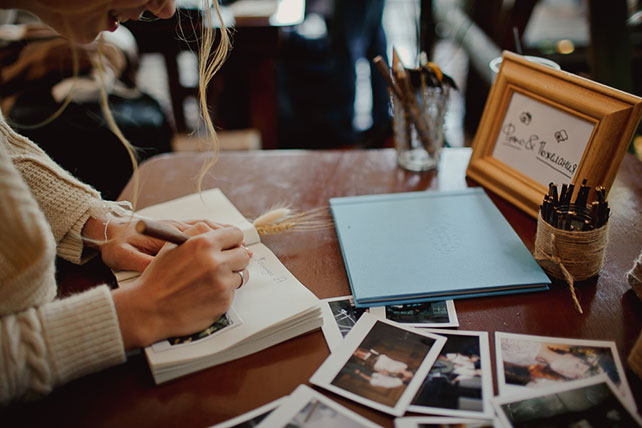 Свадьба в стиле эко-рустик, книга с фотопожеланиями