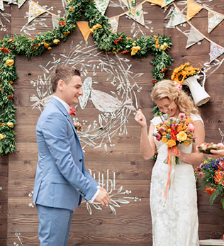 летняя свадьба в стиле рустик, церемония