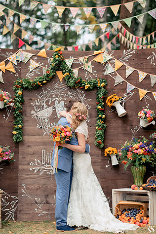 летняя свадьба в стиле рустик, церемония