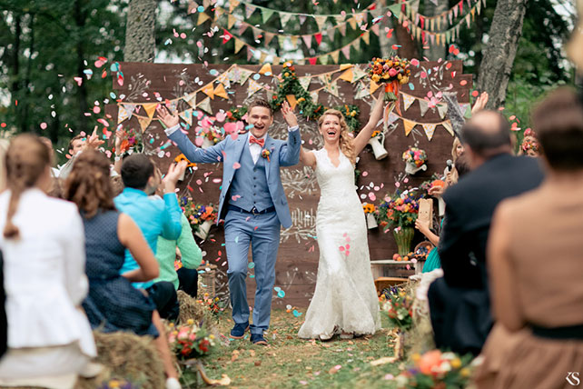 летняя свадьба в стиле рустик, церемония