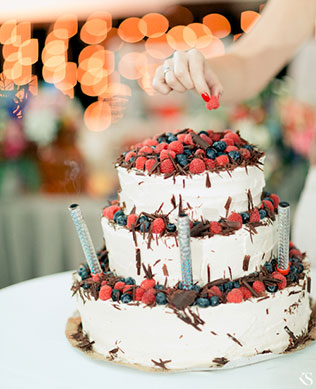 летняя свадьба в стиле рустик, свадебный торт