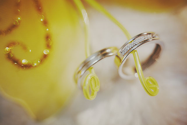 лимонно-жёлтая свадьба, кольца
