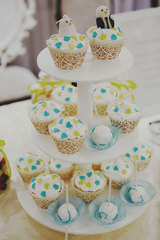 лимонно-жёлтая свадьба, капкейки