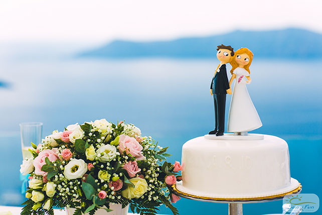 Лучезарная свадьба на Санторини, свадебный торт