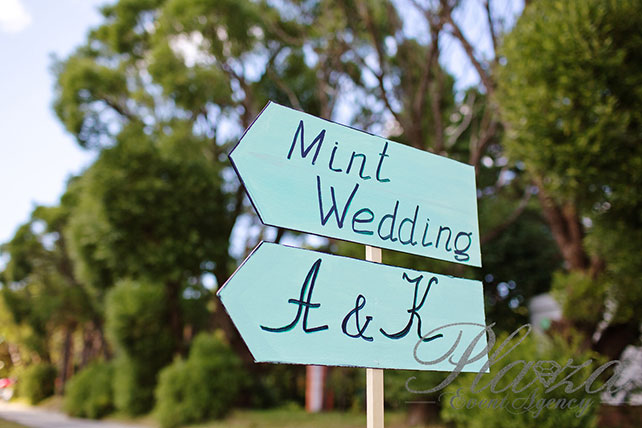 свадебные указатели, Свадьба Антона и Кристины: ментоловая свежесть