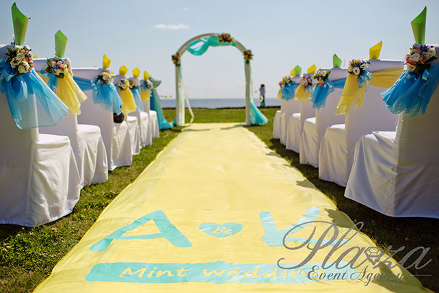 арка для торжественной регистрации, Свадьба Антона и Кристины: ментоловая свежесть
