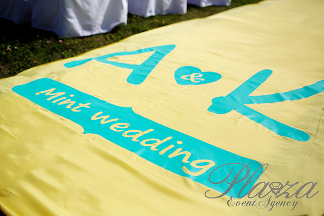 декор места торжественной регистрации, Свадьба Антона и Кристины: ментоловая свежесть