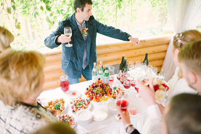 свадьба в стиле рустик, фуршет