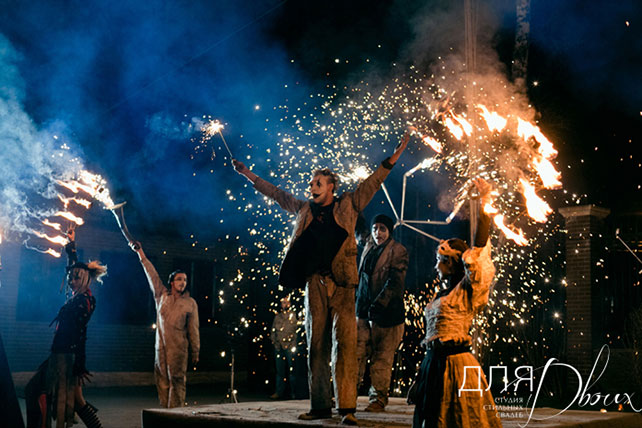 море тюльпанов, весенняя свадьба, фаер-шоу