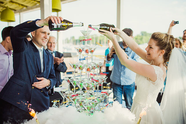 морская свадьба, жених и невеста