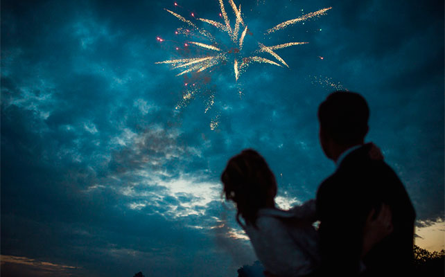 морская свадьба, салют