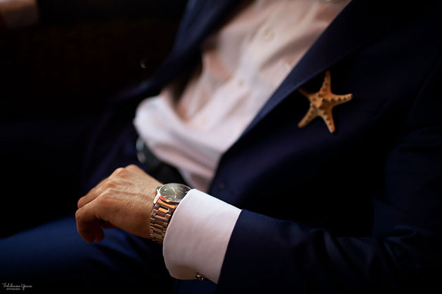 морская свадьба, бутоньерка жениха