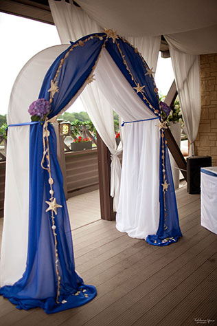 морская свадьба, свадебная арка в морском стиле