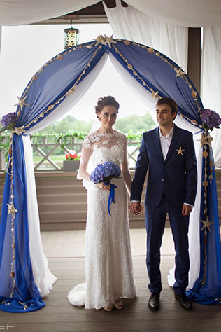морская свадьба, свадебная арка в морском стиле