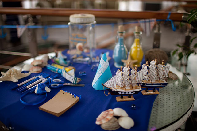 морская свадьба, стол для пожеланий гостей в морском стиле