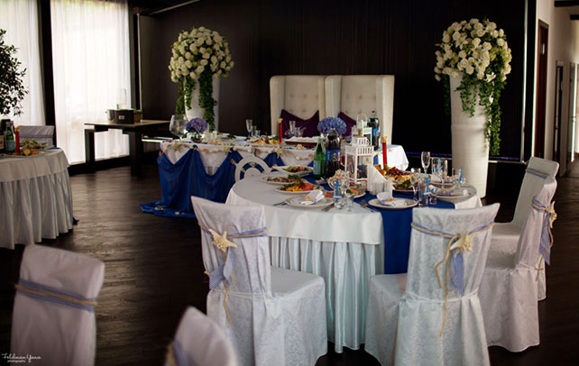 морская свадьба, декор зала в морском стиле