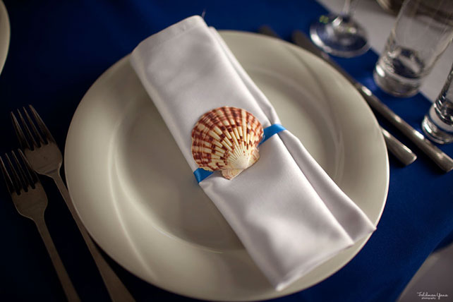 морская свадьба, декор салфетки в морском стиле