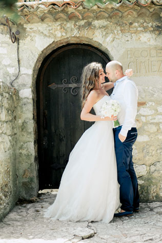 морская свадьба в Ницце, жених и невеста