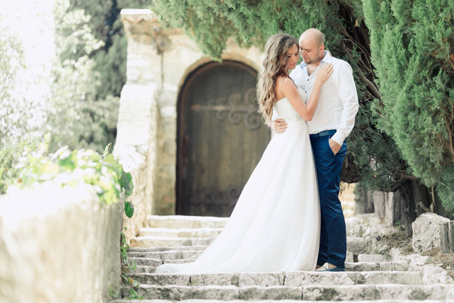 морская свадьба в Ницце, жених и невеста