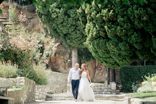 морская свадьба в Ницце, жених и невеста