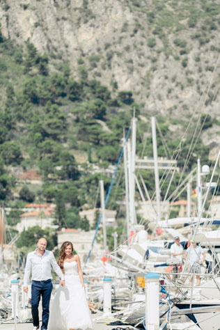 морская свадьба в Ницце, жених и невеста