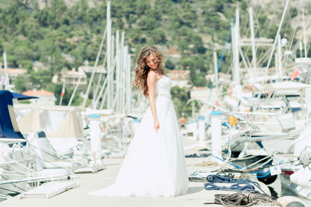 морская свадьба в Ницце, образ невесты