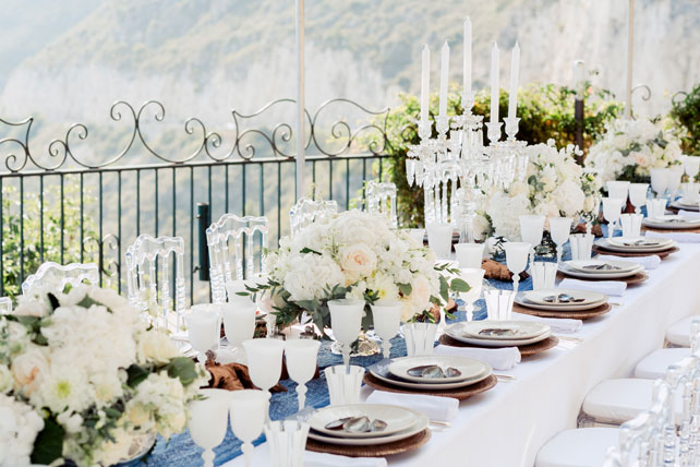 морская свадьба в Ницце, место торжества, декор стола