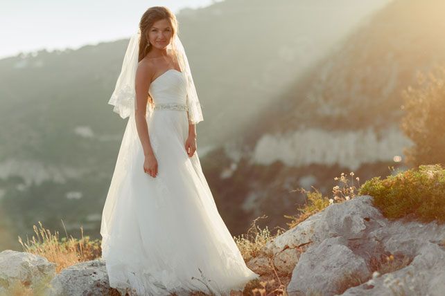 морская свадьба в Ницце, образ невесты