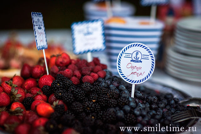 морская свадьба, фуршетный стол