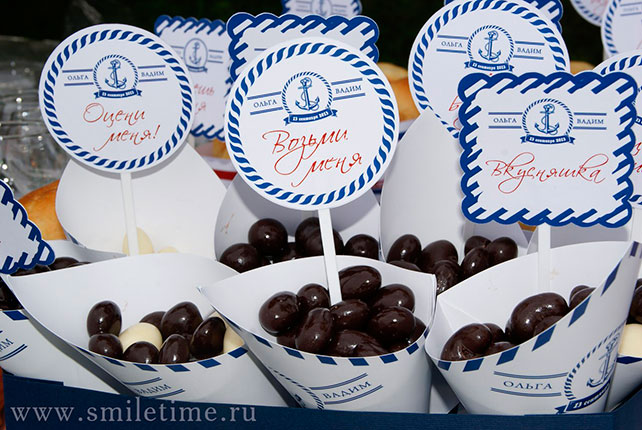 морская свадьба, фуршетный стол