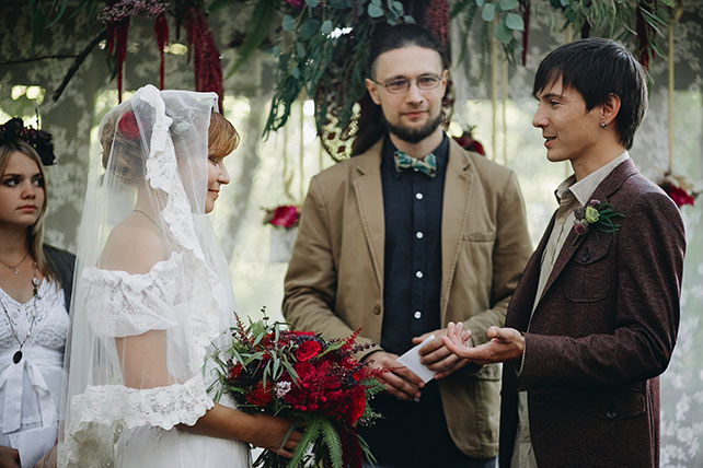 Музыкальная свадьба в стиле бохо, церемония