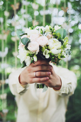 мятная свадьба, букет невесты