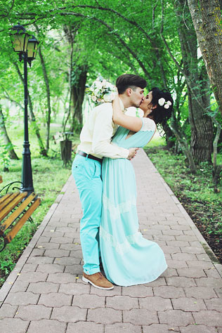 мятная свадьба, жених и невеста