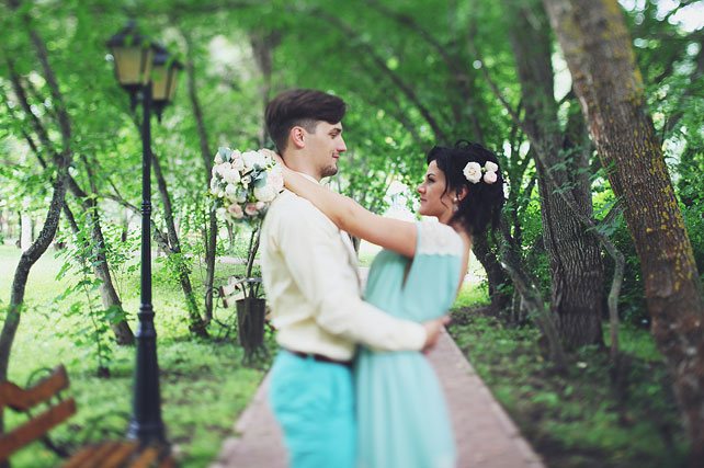 мятная свадьба, жених и невеста