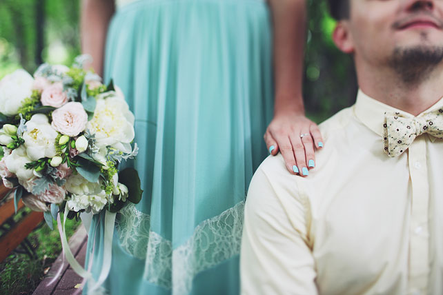 мятная свадьба, жених и невеста