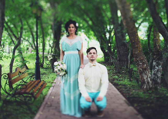 мятная свадьба, жених и невеста