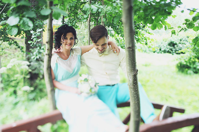 мятная свадьба, жених и невеста