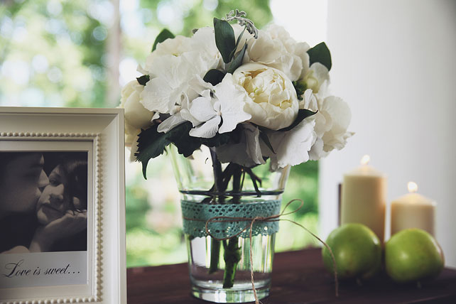 мятная свадьба, гортензия в декоре