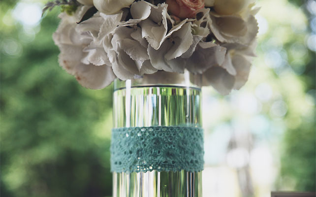 мятная свадьба, гортензия в декоре