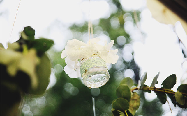 мятная свадьба, гортензия в декоре